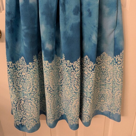 LuLaRoe Large Amelia Icicle Blue Unicorn - Picture 3 of 4